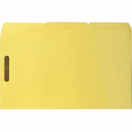 Business Source Fastener Folders, w/2-Ply Tab, 1/3 AST Tab, Lgl, Yellow, 50PK BSN17222